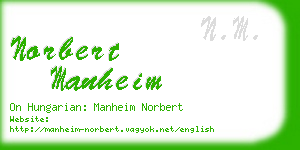 norbert manheim business card